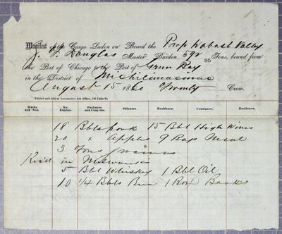 Wabash Valley, Manifest, 15 August 1860