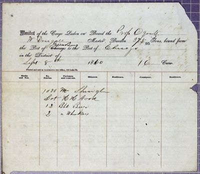 Ogontz, Manifest, 8 September 1860