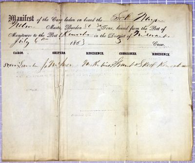 Wayne, Manifest, 6 July 1863