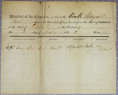 Marquette, Manifest, 8 July 1863