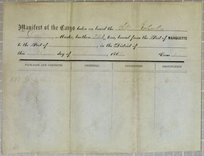 vessel not named, Manifest, 16 July 1863