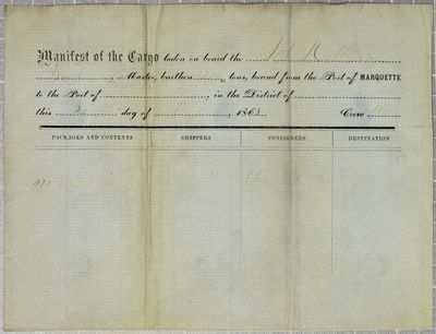 Return, Manifest, 20 July 1863