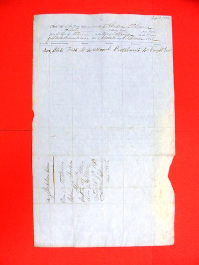 Florence, Manifest, 7 September 1852