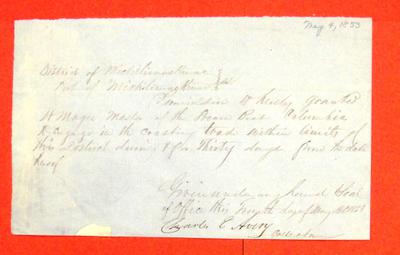 Columbia, Permit, 4 May 1853