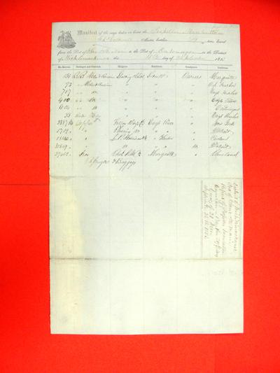 Manhattan, Manifest, 16 September 1853