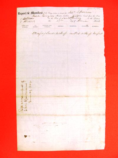 Sparrow, Manifest , 13 June 1846