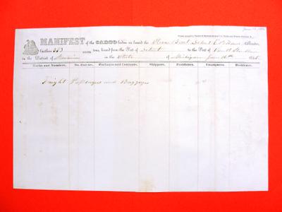 Detroit, Manifest , 16 June 1846