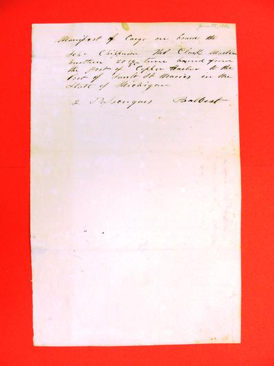 Chippewa, Manifest , 27 June 1846