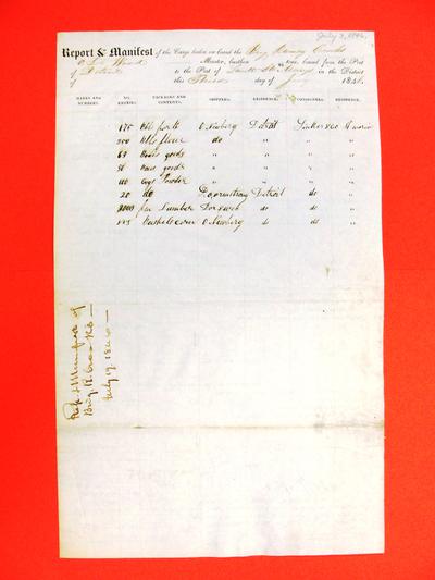 Ramsey Crooks, Manifest , 3 July 1846