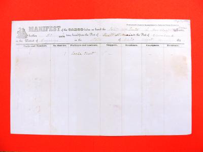 William Foster, Manifest , 11 August 1846