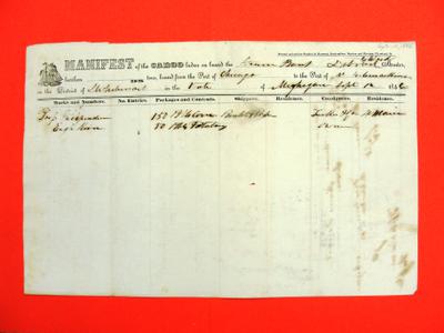 Detroit, Manifest , 12 September 1846