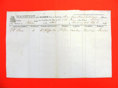 Detroit, Manifest , 3 October 1846