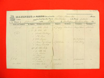 Merinda, Manifest , 21 April 1847