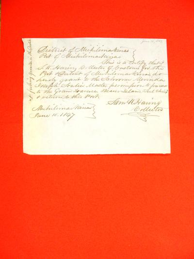 Merinda, Permit, 10 June 1847