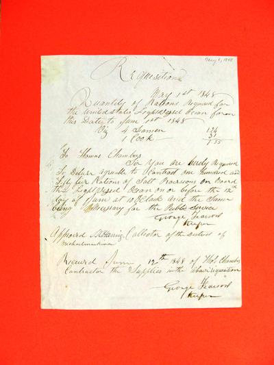 Ocean, Requisition, 1 May 1848