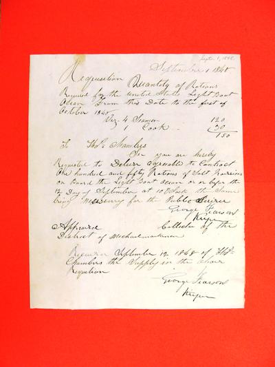 Ocean, Requisition, 1 September 1848