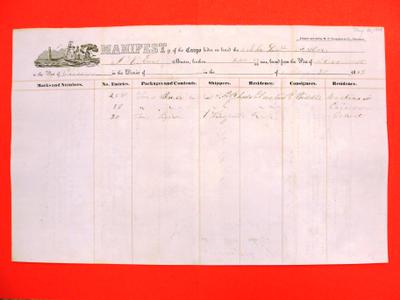 General Taylor, Manifest, 30 May 1849