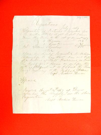 Ocean, Requisition, 1 July 1849