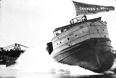 Launch of steamer Charles S. Neff