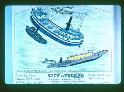 Steamer St. Joseph with wreck, City of Toledo