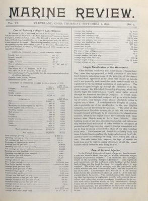 Marine Review (Cleveland, OH), 1 Sep 1892