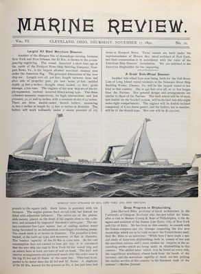 Marine Review (Cleveland, OH), 17 Nov 1892