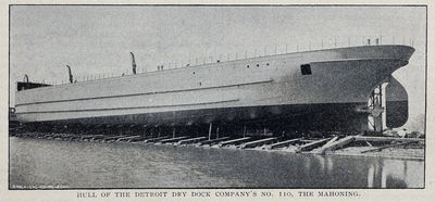 Hull of the Detroit Dry Dock Company's No. 110, the Mahoning