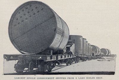 Largest Single Consignment Shipped from a Lake Boiler Shop