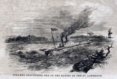 Steamer Descending one of the Rapids of the St. Lawrence