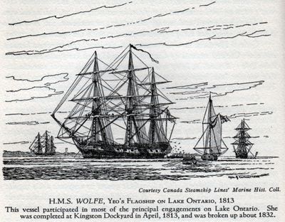 H.M.S. WOLFE, Yeo's Flagship on Lake Ontario, 1813