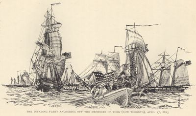 The Invading Fleet Anchoring off the Defences of York (Now Toronto), April 27, 1813