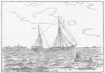 Schooner John Magee Striking Her Fly