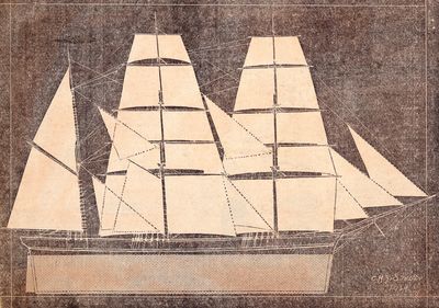 Barque GARDEN ISLAND sails  and spar plan