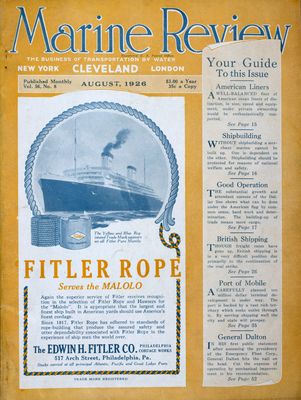 Marine Review (Cleveland, OH), August 1926