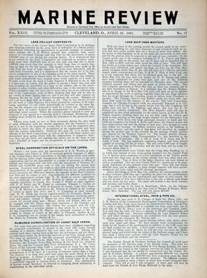 Marine Review (Cleveland, OH), 25 Apr 1901