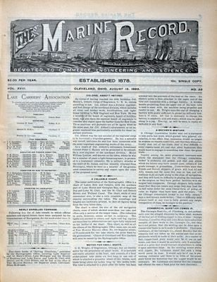 Marine Record (Cleveland, OH), August 15, 1895