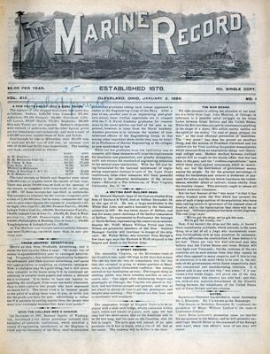 Marine Record (Cleveland, OH), January 2, 1896