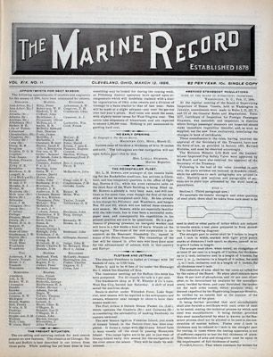 Marine Record (Cleveland, OH), March 12, 1896