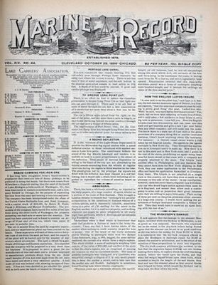 Marine Record (Cleveland, OH), October 29, 1896