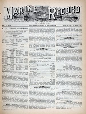 Marine Record (Cleveland, OH), February 11, 1897