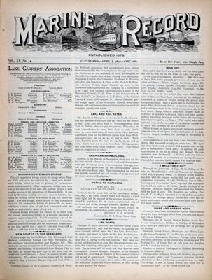 Marine Record (Cleveland, OH), April 8, 1897