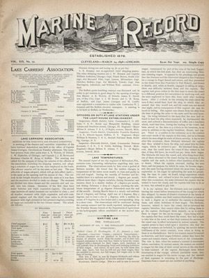 Marine Record (Cleveland, OH), March 24, 1898