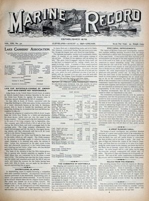 Marine Record (Cleveland, OH), August 11, 1898