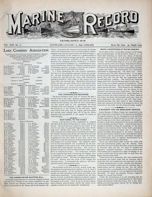 Marine Record (Cleveland, OH), January 12, 1899