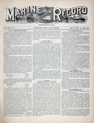 Marine Record (Cleveland, OH), March 2, 1899