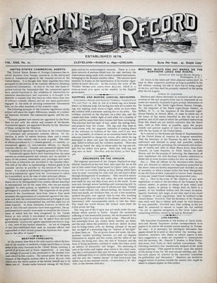 Marine Record (Cleveland, OH), March 9, 1899