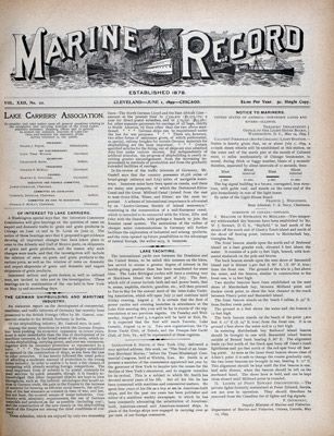 Marine Record (Cleveland, OH), June 1, 1899