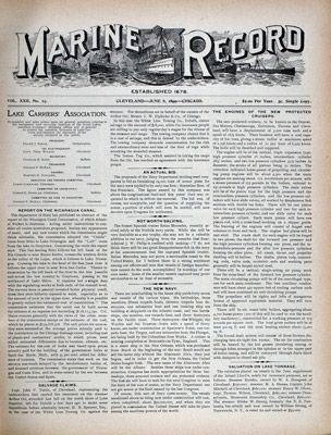 Marine Record (Cleveland, OH), June 8, 1899