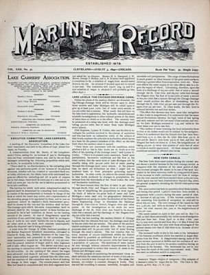 Marine Record (Cleveland, OH), August 3, 1899