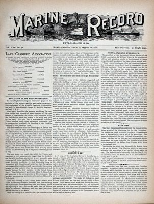 Marine Record (Cleveland, OH), October 19, 1899